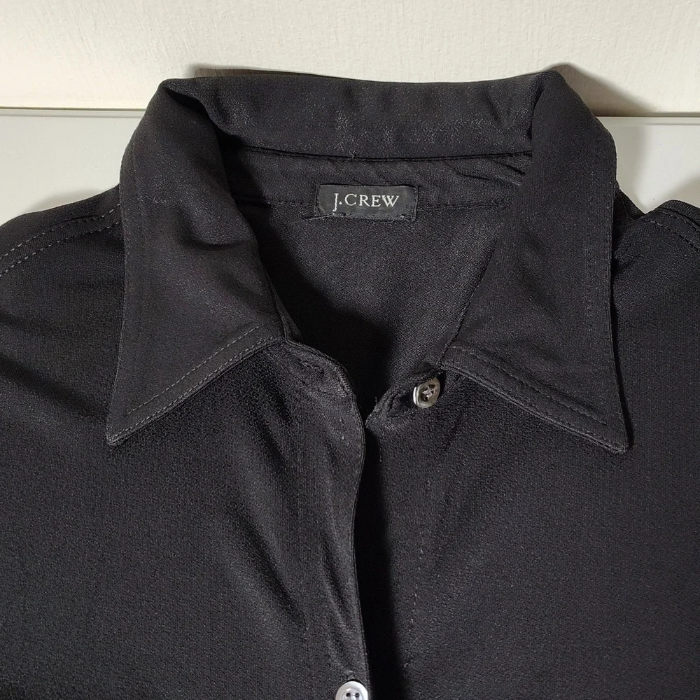 J. Crew black stretch button up collared shirt M
